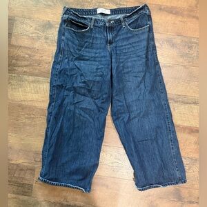 Hollister Women’s  Dark Blue Liw-Rise Super Baggy Jeans